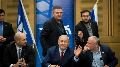 Israeli Prime Minister Benjamin Netanyahu leads a Likud faction meeting in the Israeli Knesset on Dec. 24, 2018. Photo by Yonatan Sindel/Flash90.
