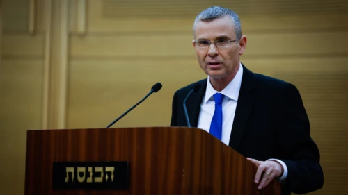 Israeli Justice Minister Yariv Levin holds a press conference at the Knesset announcing his plan for judicial reform, Jan. 4, 2023. Photo by Olivier Fitoussi/Flash90.