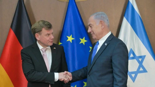 Israeli Prime Minister Benjamin Netanyahu meets with German Foreign Minister Johann Wadephul at the Prime Minister’s Office in Jerusalem on May 11, 2025. Photo by Kobi Gideon/GPO.