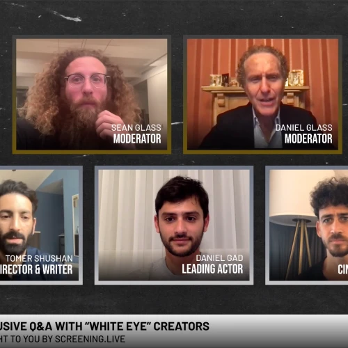 The actors, writers and directors involved in the Israeli short film "White Eye," which has been nominated for an Oscar in the Best Live Action Short category for the 93rd Academy Awards, 2021. Source: Screenshot.