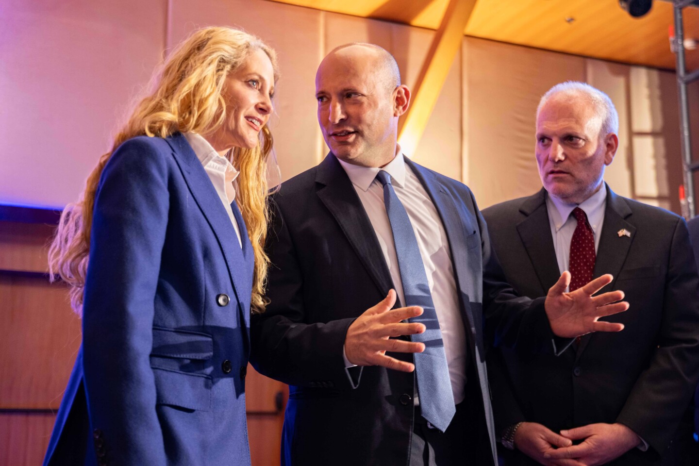 Naftali Bennett arrives at the Conference of Presidents