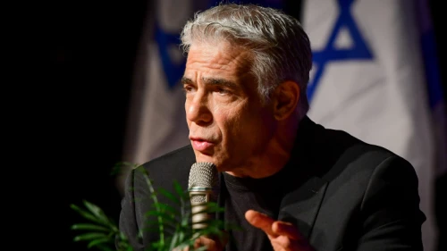 Israeli Foreign Minister Yair Lapid speaks at a conference in Jaffa, June 7, 2022. Photo by Avshalom Sassoni/Flash90.