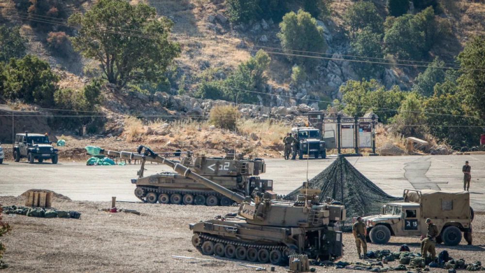 Israeli soldiers with their artillery unit seen near the Israeli-Syrian border in the Golan Heights on Aug. 25, 2019. Photo by Basel Awidat/Flash90.