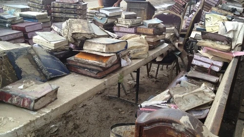 Click photo to download. Caption: A look at the devastation at Chabad by the Ocean in the Sea Gate section of Brooklyn following Hurricane Sandy. Credit: Courtesy Rivkah Brikman.