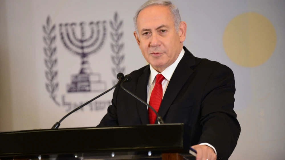 Prime Minister Benjamin Netanyahu at a press conference at the Defense Ministry in Tel Aviv on June 27, 2018. Photo by Tomer Neuberg/Flash90.