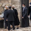 Dr. Miriam Adelson, wife of businessman and philanthropist Sheldon Adelson, arrives at her husband's funeral in the Mount of Olives in Jerusalem on Jan. 15, 2021. Photo by Yonatan Sindel/Flash90.