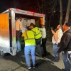 Acting on a rabbinic dispensation, members of Chaverim of Rockland in New York load up a truck with emergency supplies on the second night of Passover to ship to Jews in Montreal, hit by power outages amid an ice storm, April 6, 2023. Credit: Courtesy. (Photographer was not Jewish.)