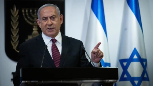 Then-Prime Minister Benjamin Netanyahu speaks to reporters at the Knesset in Jerusalem, Dec. 22, 2020. Photo by Yonatan Sindel/Flash90.