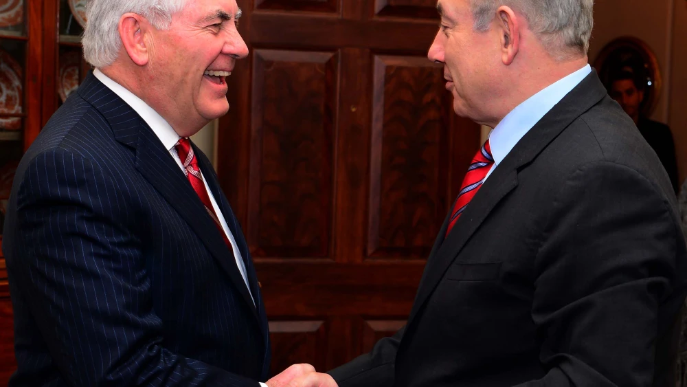 Israeli Prime Minister Benjamin Netanyahu meets with United U.S. Secretary of State Rex W. Tillerson in Washington, D.C., on Feb. 15, 2017. Credit: Avi Ohayon/GPO.