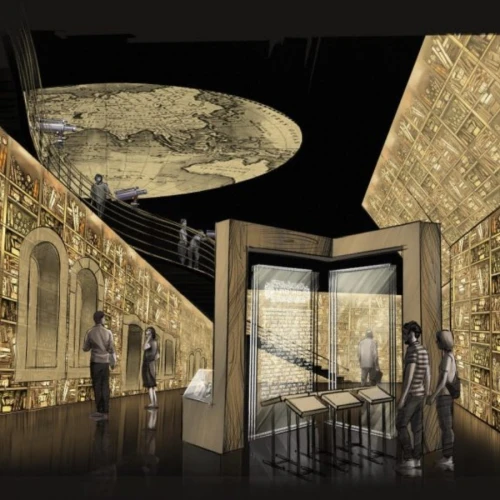 Concept for a room in the Beit HaKehillot Jewish heritage museum in Jerusalem. Illustration: courtesy of BJA Associates.