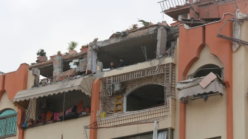 The Israeli Air Force targets the hideout of a Palestinian Islamic Jihad terrorist in the Gaza Strip, May 9, 2023. Photo by Atia Mohammed/Flash90.