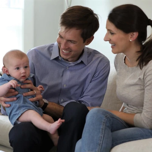 Massachusetts Democratic Party candidate Jake Auchincloss with his family. Credit: Jake Auchincloss campaign.