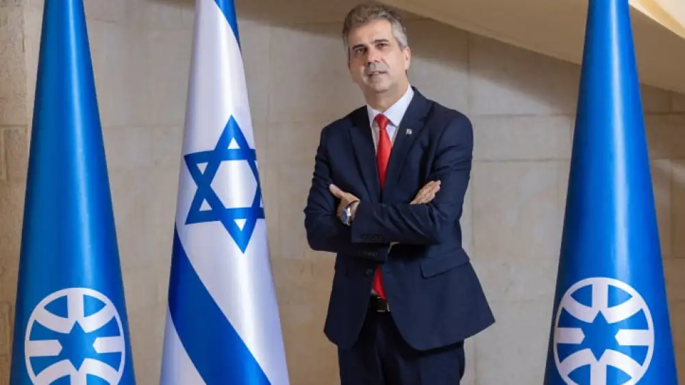 Then-Israeli Foreign Minister Eli Cohen at the ministry in Jerusalem, June 12, 2023. Photo by Yossi Aloni/Flash90.