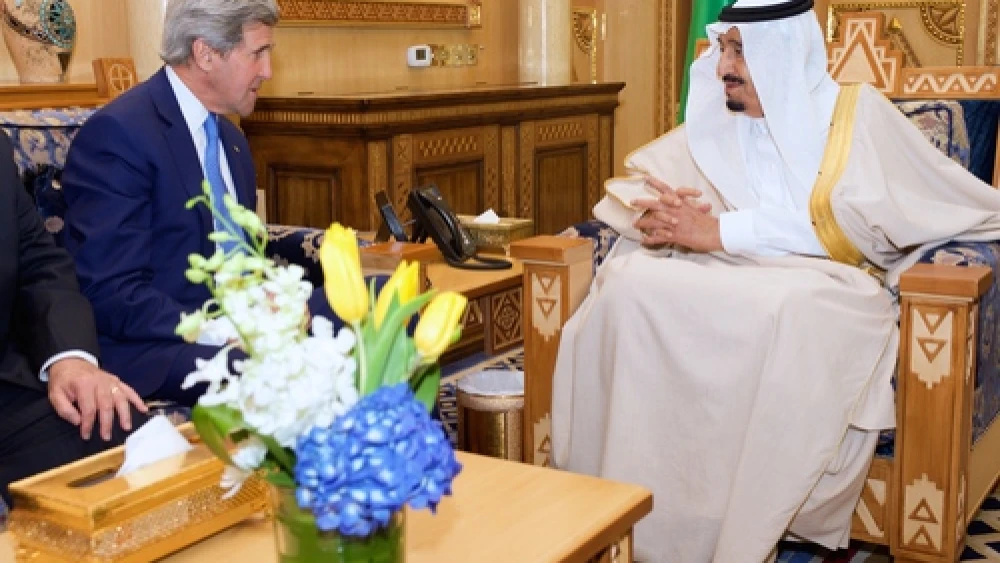 Saudi Arabia's King Salman, with U.S. Secretary of State John Kerry in the Saudi capital of Riyadh in March, will not be attending the White House's May 14 summit with Gulf Arab leaders. Credit: U.S. Department of State.
