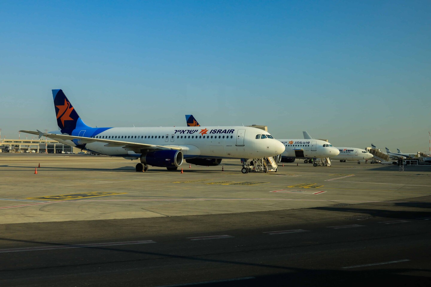 An Israir plane at the Ben Gurion International airport near Tel Aviv on Oct. 31, 2024. Photo by Nati Shohat/Flash90.