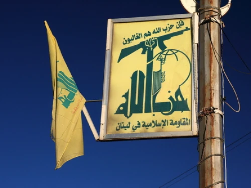 Hezbollah flags in Baalbek, Lebanon. Credit: yeowatzup via Wikimedia Commons.