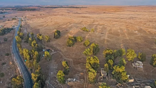 The Israel Antiquities Authority excavations at Nafah in the central Golan Heights. Photo by Assaf Peretz/Israel Antiquities Authority.