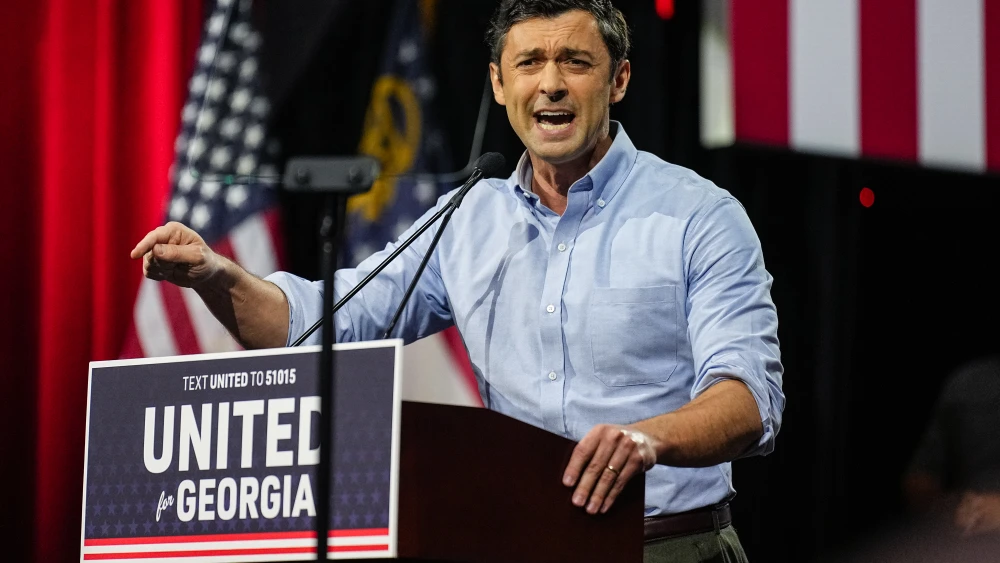 U.S. Sen. Jon Ossoff (D-Ga.) speaks during a campaign event at the Georgia Theater in Athens, Georgia, on Sept. 13, 2026. Photo by Elijah Nouvelage/Getty Images.