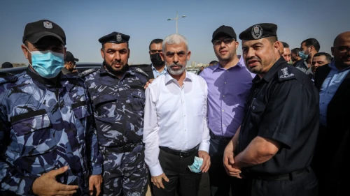 Yahya Sinwar, the leader of Hamas in the Gaza Strip, in Gaza City, May 31, 2021. Photo by Abed Rahim Khatib/Flash90.