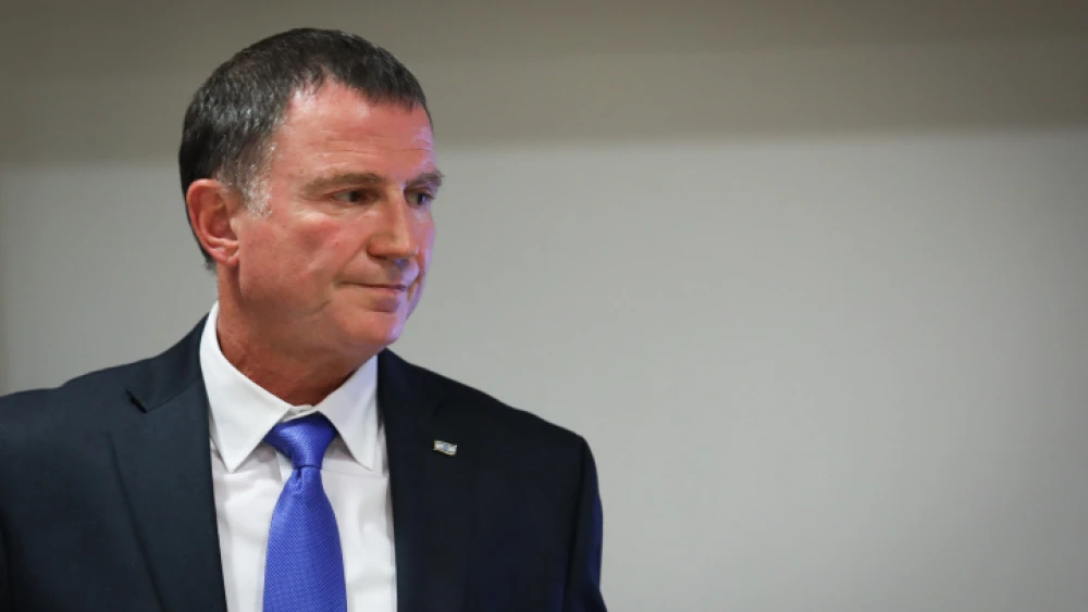 Israeli Health Minister Yuli Edelstein speaks during a press conference on COVID-19 at the Health Ministry in Jerusalem on May 31, 2020. Photo by Flash90.