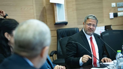 Israeli National Security Minister Itamar Ben-Gvir attends a National Security Committee meeting at the Knesset, the Israeli parliament in Jerusalem, Sept. 28, 2025. Photo by Chaim Goldberg/Flash90.
