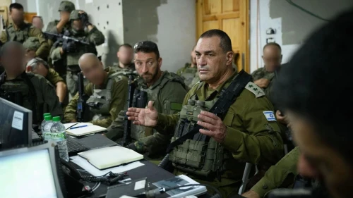 Israel Defense Forces Chief of Staff Lt. Gen. Eyal Zamir meets with troops in the southern Gaza Strip, Sept. 26, 2025. Credit: IDF.
