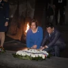 Philippines President Rodrigo Duterte visits the Yad Vashem Holocaust Memorial Museum in Jerusalem during an official visit to Israel. There, he placed a wreath with his daughter, Sara Duterte, on Sept. 3, 2018. Photo by Hadas Parush/Flash90.