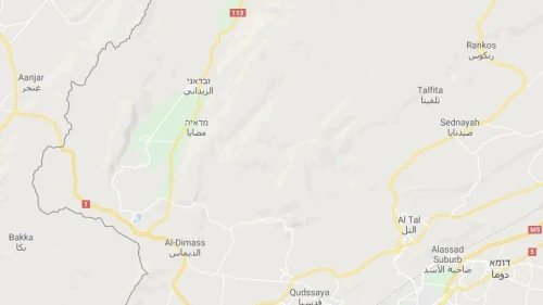The area in Syria controlled by Hezbollah, according to a Sept. 25 article in the Lebanese daily “Al-Modon.” Credit: Google Maps.