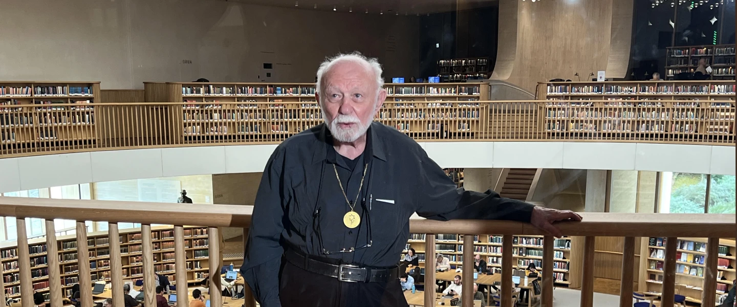 Israeli photojournalist Dan Hadani visits the National Library of Israel in Jerusalem, where he donated his vast archive documenting decades of the country’s history. July 23, 2026. Photo by Rina Castelnuovo.