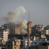 Rockets are fired from Gaza towards Israel following the targeted killing of Palestinian Islamic Jihad field commander Baha Abu al-Ata by Israel on Nov. 12, 2019. Photo by Hassan Jedi/Flash90.