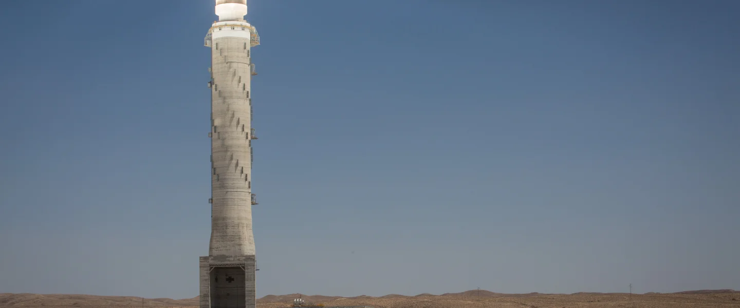 A view of the Ashalim solar-power station in the Negev Desert, June 19, 2018. Photo by Miriam Alster/Flash90.