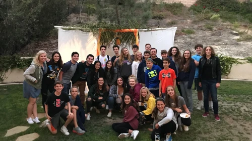 Congregation Beth Am in San Diego, Calif. Youth Department's recent “sukkah hop.” Courtesy.