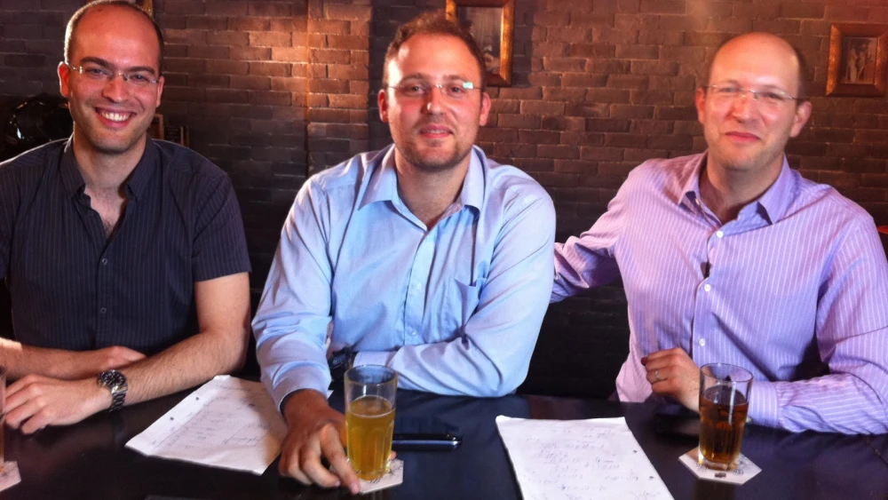 SpaceIL founders, from left: Yonatan Winetraub, Kfir Damari and Yariv Bash. Credit: Courtesy.