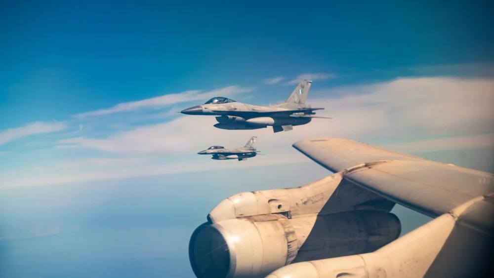 Israeli Air Force and Hellenic Air Force aircraft participate in a joint aerial refueling exercise over Greece in November 2025. Credit: Israel Defense Forces Spokesperson's Unit.