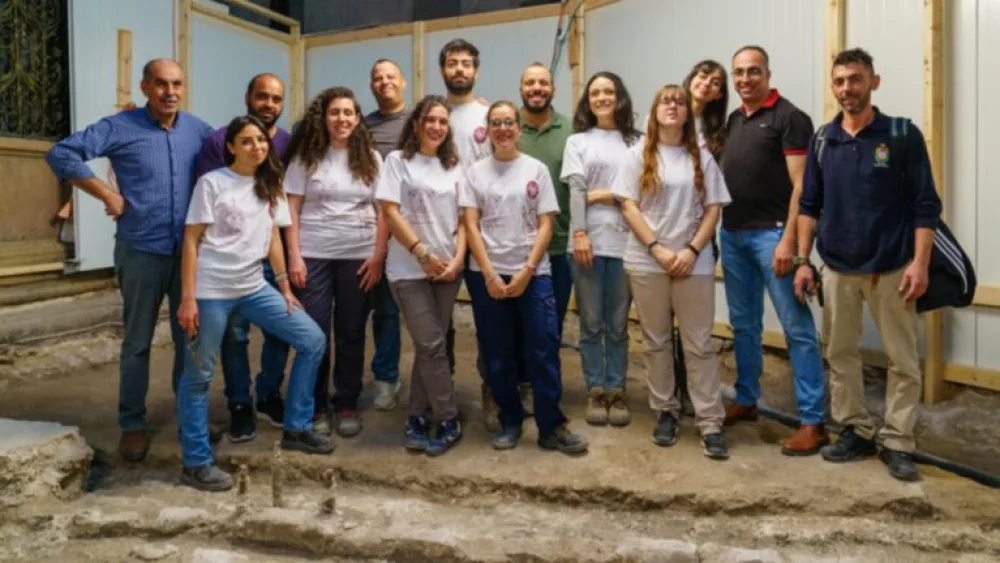 Archeologists excavating the fourth-century Church of the Holy Sepulchre. Photo © PGPO CTS/courtesy of Franciscan Custody of the Holy Land.