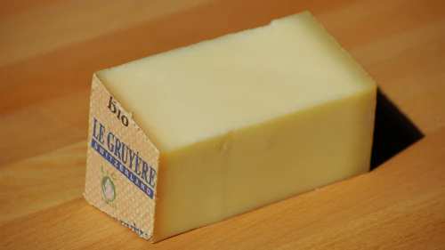 Gruyère cheese. Credit: Rolf Krahl via Wikimedia Commons.