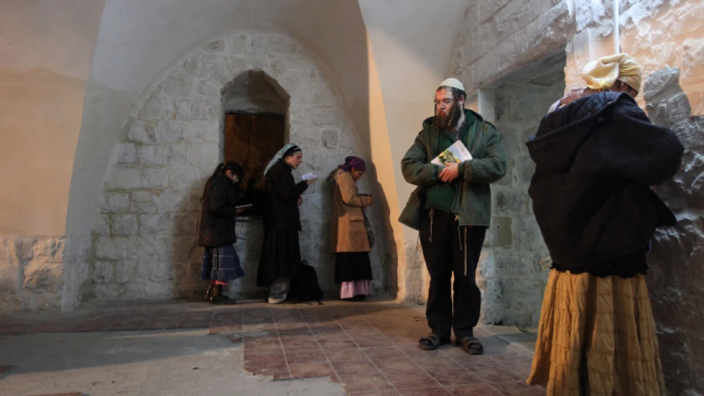 Jews pray in the compound in Nablus of Joseph's Tomb, believed to be the final resting place of the biblical patriarch, Dec. 28, 2010. Photo by Kobi Gideon/Flash90.