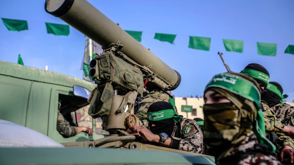 Hamas members attend a rally in Beit Lahiya in the Gaza Strip. Credit: Atia Mohammed/Flash90.