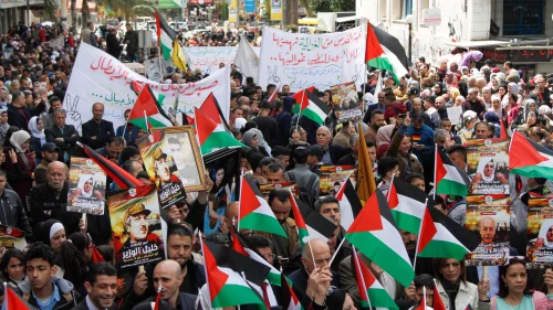 A rally marking Palestinian Prisoners Day in Nablus on April 17, 2019. Photo by Nasser Ishtayeh/Flash90.