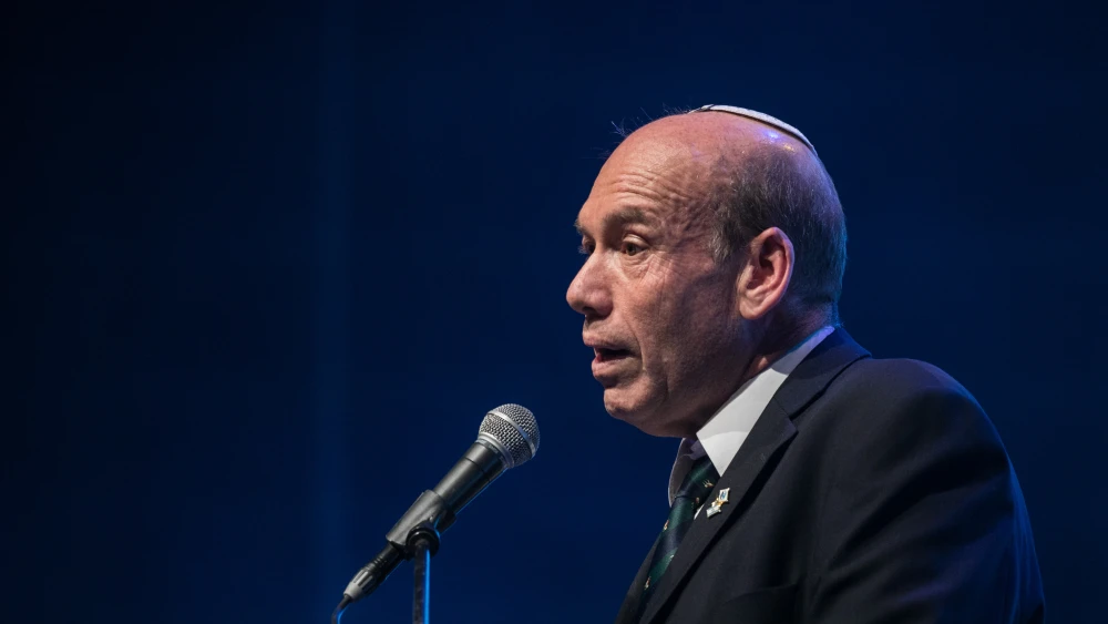 State Comptroller Matanyahu Englmann speaks at a ceremony for new Accountants at the International Convention Center in Jerusalem on Feb. 3, 2020. Photo by Olivier Fitoussi/Flash90.