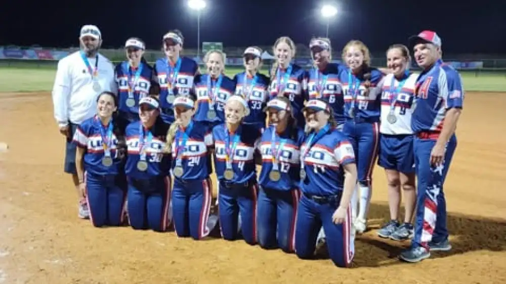 U.S. Women's softball team, Maccabiah Games. Credit: Courtesy of Maccabi USA.