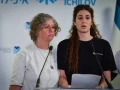 Family members of released hostage Keith Siegel hold a press conference at Tel Aviv Sourasky Medical Center (Ichilov Hospital), Feb. 3, 2025. Photo by Avshalom Sassoni/Flash90.