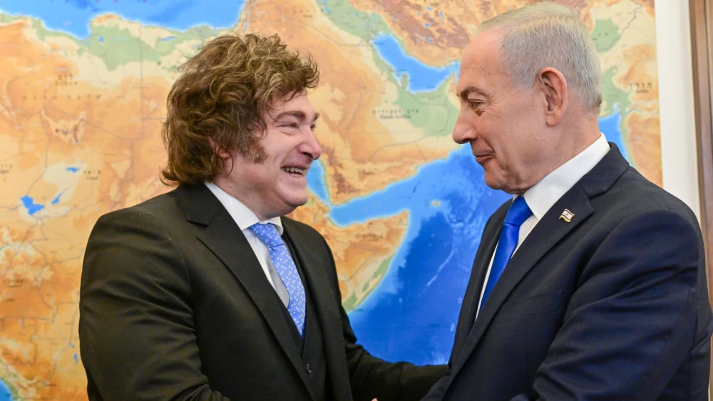 Israeli Prime Minister Benjamin Netanyahu and Argentinian President Javier Milei meet in Jerusalem on April 19, 2026. Kobi Gideon / GPO