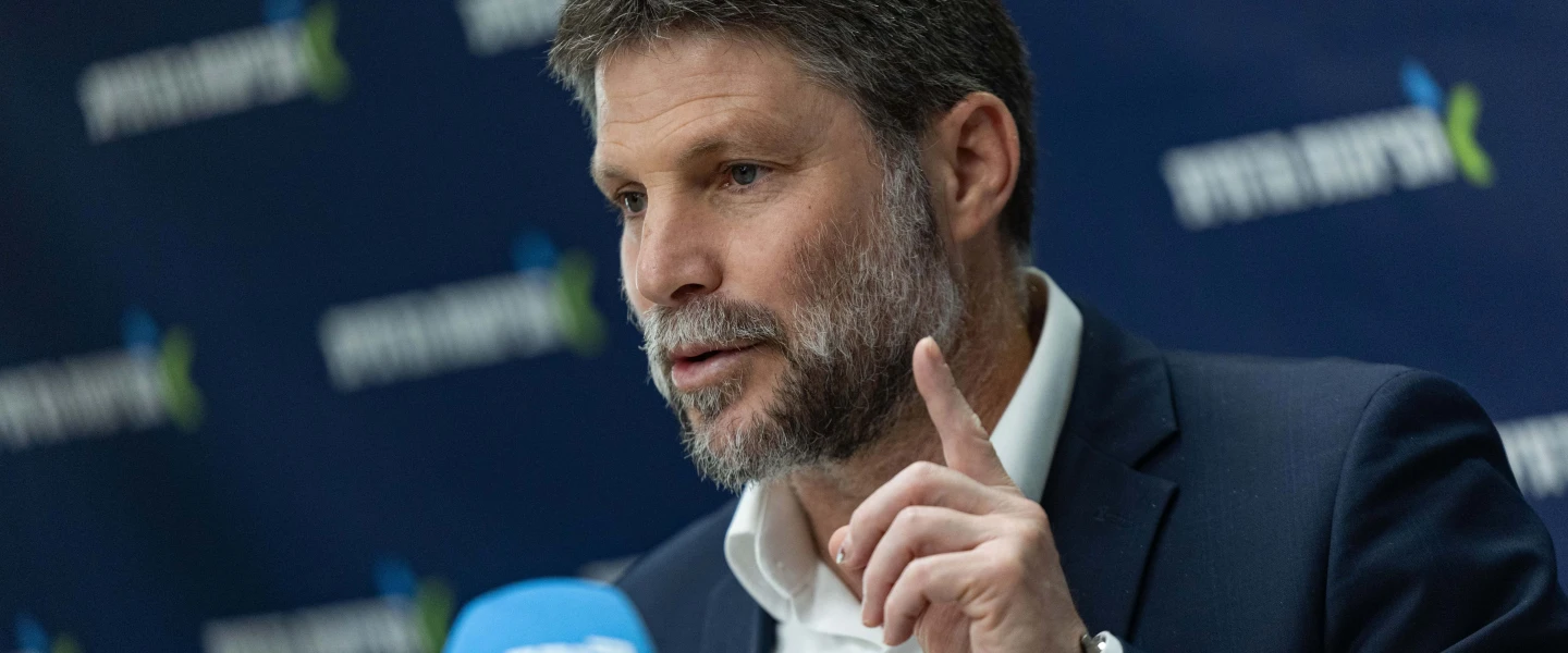 Israeli Finance Minister Bezalel Smotrich leads the Religious Zionism Party's faction meeting at the Knesset, the Israeli parliament in Jerusalem, Jan. 5, 2026. Photo by Yonatan Sindel/Flash90.