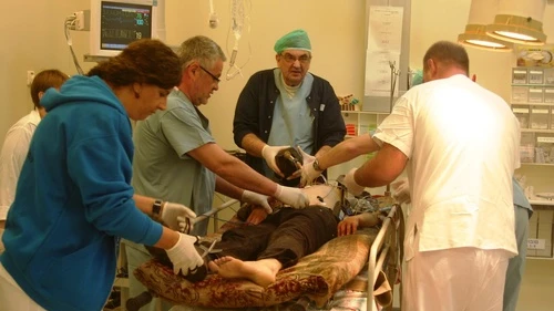 A Syrian refugee is treated at Ziv Medical Center in Israel’s northern city of Safed. Credit: Ziv Medical Center.