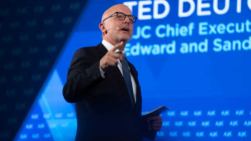 American Jewish Committee CEO Ted Deutch addresses the AJC Global Forum, June 11, 2023. Photo by Yair Meyuhas/AJC.