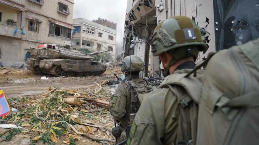 Israeli forces on patrol in the Gaza Strip, Feb. 3, 2024. Credit: IDF.
