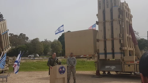 Lt.-Gen. Richard M. Clark, Commander, 3rd Air Force, and Brig.-Gen. Zvika Haimovich, Israeli Air Defense Commander. Credit: Yaakov Lappin.