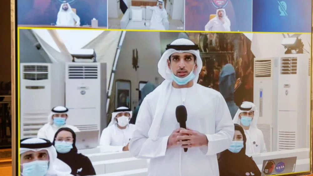 Dubai ground crew communicating with the UAE "Hope" probe after its successful launch to Mars on July 19, 2020. Source: Twitter/Sheikh Mohammed bin Rashid Al Maktoum.