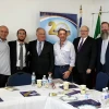 Israel's Honorary Consul General in Cancún Nathan Yisrael; Rabbi Eli Bari, chief rabbi of Cancún; Rabbi Yehiel Wasserman, head of the department of spiritual services, World Zionist Organization; Gabriel Gorisnik , president of the Cancún Jewish Community; Rabbi Kenneth Brander; and Rabbi Eliyahu Birnbaum. Credit: Ohr Torah Stone.